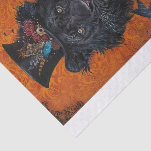 Zeldzame Zwarte Leeuw3 Tissuepapier (Detail)