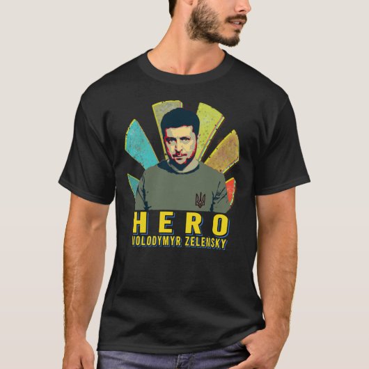Zelenski hero volodymyr zelensky sunset retro Cl T-shirt (Voorkant)