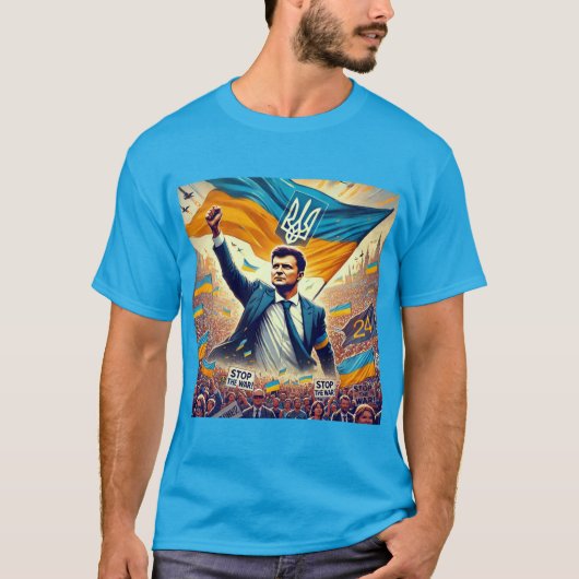 Zelenski leidt Oekraïense revolutie T-shirt (Voorkant)