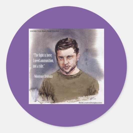 Zelenski, Volodymyr Ronde Sticker (Voorkant)