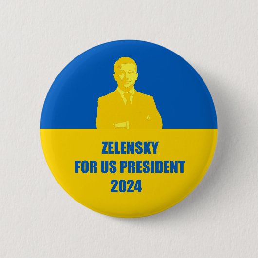 Zelensky for US President 2024 The Best Candidate Ronde Button 5,7 Cm (Voorkant)