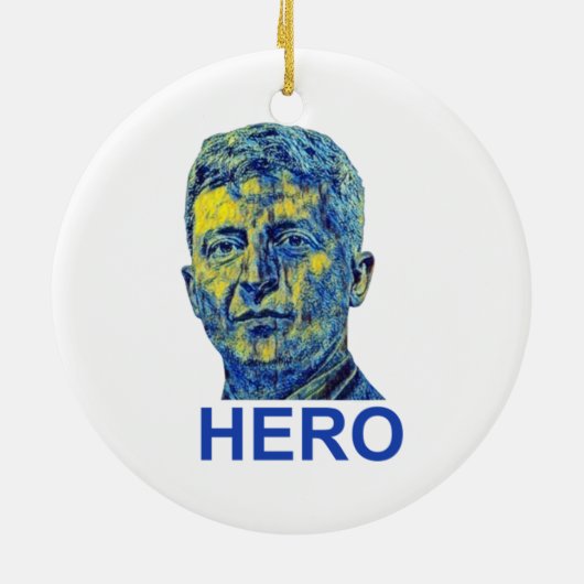 Zelensky Hero Keramisch Ornament (Achterkant)