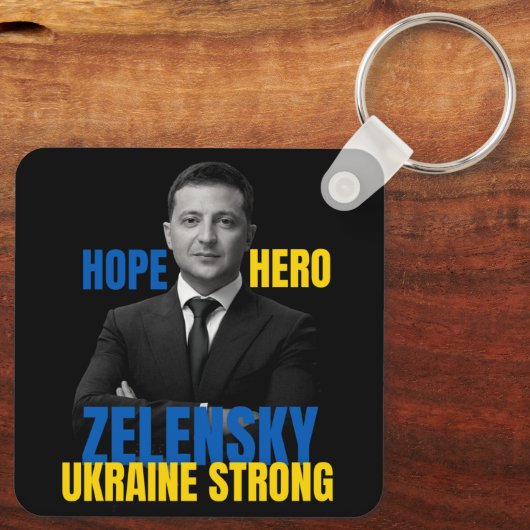 Zelensky Hope Hero Ukraine Sterke Sleutelhanger (Achterkant)