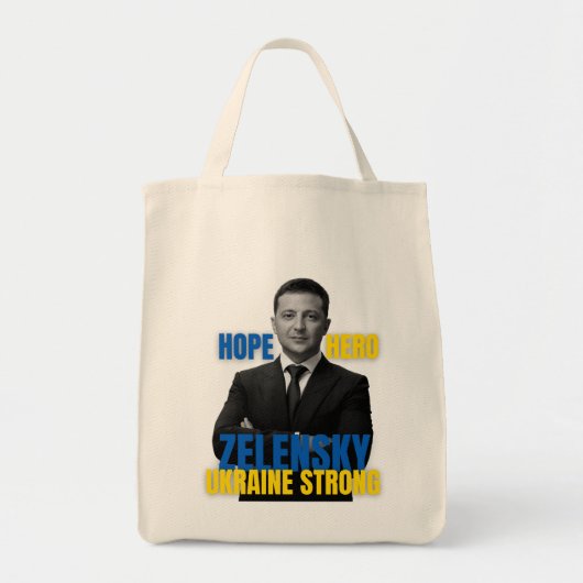 Zelensky Hope Hero Ukraine Sterke Tote Bag (Voorkant)