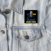 Zelensky Hope Hero Ukraine Sterke Vierkante Button 5,1 Cm (In situ)