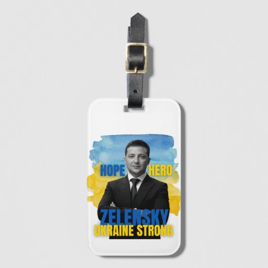 Zelensky Hope Hero Ukraine Strong   Bagagelabel (Voorkant (verticaal))