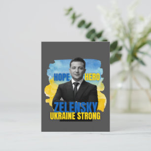 Zelensky Hope Hero Ukraine Strong  Briefkaart