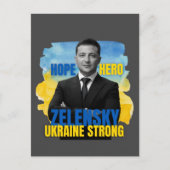 Zelensky Hope Hero Ukraine Strong  Briefkaart (Voorkant)