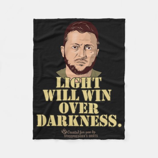 Zelensky Quote Light Will Win Ukrainian President Fleece Deken (Voorkant)