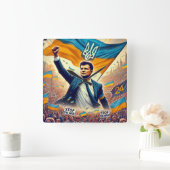Zelensky-steun voor Oekraïne Vierkante Klok (Huis)