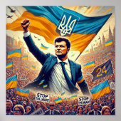 Zelensky Stop War Rally Poster (Voorkant)