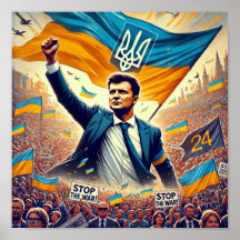 Zelensky Stop War Rally Poster