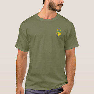 Zelensky Ukraine Trident Symbol Green Olive T-shirt