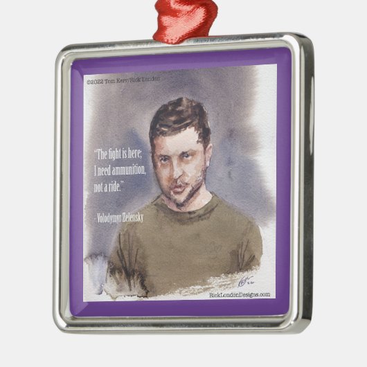 Zelensky, Volodymir Metal Ornament (Links)