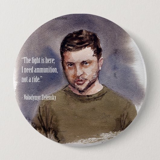 Zelensky, Volodymir Ronde Button 4,0 Cm (Voorkant)