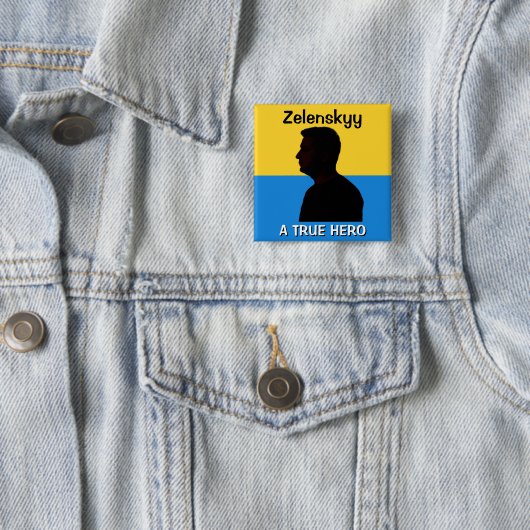 Zelenskyy | Een echte held | Politiek Vierkante Button 5,1 Cm (In situ)