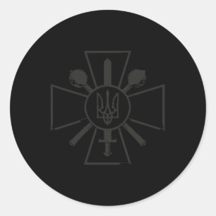 Zelenskyy Oekraïens Leger Shirt Oekraine Militaire Ronde Sticker