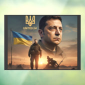 Zelenskyy Oekraïens President Window Cling Decal (Vel 3)