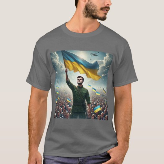Zelenskyy Oekraïne Rally Mannen T-shirt (Voorkant)