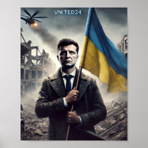 Zelenskyy Oekraïne Vlag Poster Print