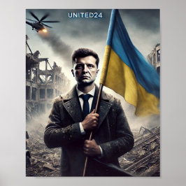 Zelenskyy Oekraïne Vlag Poster Print
