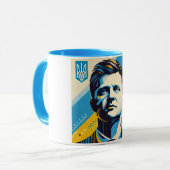 Zelenskyy Pop Art Portrait Mok (Voorkant links)