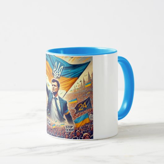 Zelenskyy Ukraine Support Coffee Mok (Voorkant rechts)