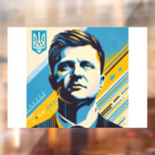 Zelenskyy UNITED24 Oekraïne Window Cling Portret Raamsticker (Vel 2)