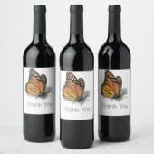 Zelf aanpasbare tekst voor Monarch Vlinder Wijn Etiket (Flessen)
