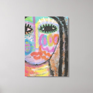 Zelf Abstract schilderen op OSB-bord Canvas Afdruk