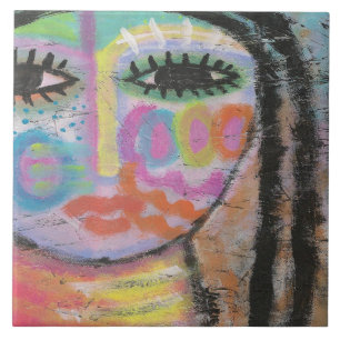 Zelf Abstract schilderen op OSB-bord Tegeltje