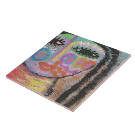 Zelf Abstract schilderen op OSB-bord Tegeltje (Zijkant)