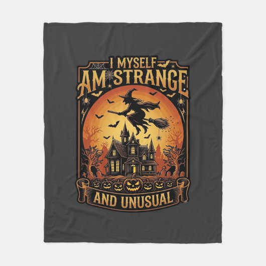 Zelf Ben Ik Vreemd Ongebruikelijk Halloween Heks H Fleece Deken (Voorkant)