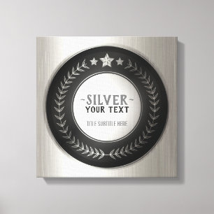 ZELF DRUKKEN DOE-HET-ZELF MEDAILLE Zilveren Kampio Canvas Afdruk