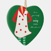 Zelf een sassy kersthartversiering hebben keramisch ornament (Rechts)