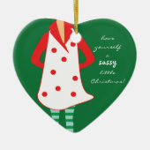 Zelf een sassy kersthartversiering hebben keramisch ornament (Voorkant)