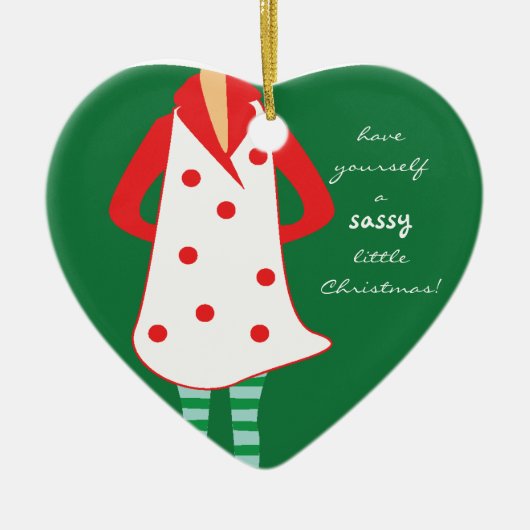 Zelf een sassy kersthartversiering hebben keramisch ornament (Voorkant)