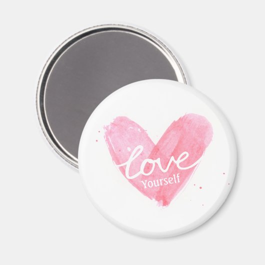 Zelf-Esteem-liefde uzelf-Typografie-hart Magneet (Voorkant / Achterkant)