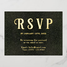 Zelf geadresseerde RSVP Vintage donkergroen goud