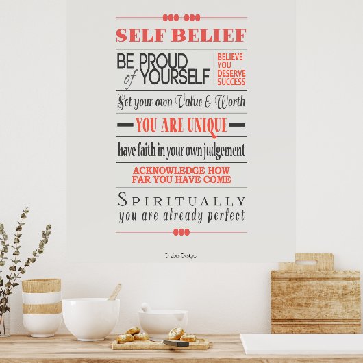 Zelf Geloofwaardig Motivatie Citaat Poster (Keuken)