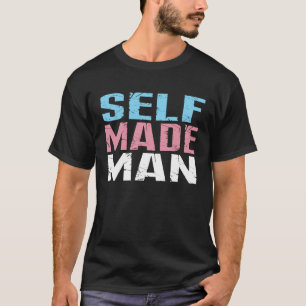 Zelf gemaakt Man Transman LGBT Trans Pride Flag Le T-shirt