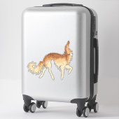 Zelf Goud Ballet Borzoi Custom-Cut Vinyl Sticker (Koffer)
