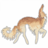 Zelf Goud Ballet Borzoi Custom-Cut Vinyl Sticker (Voorkant)