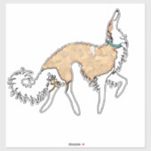 Zelf Goud Ballet Borzoi Die Cut Vinyl Sticker (Vel)