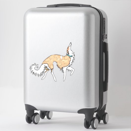 Zelf Goud Ballet Borzoi Die Cut Vinyl Sticker (Koffer)