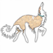 Zelf Goud Ballet Borzoi Die Cut Vinyl Sticker (Voorkant)