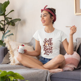 Zelf houden van Inspirerend Quote Maroon Lettering Tri-Blend Shirt