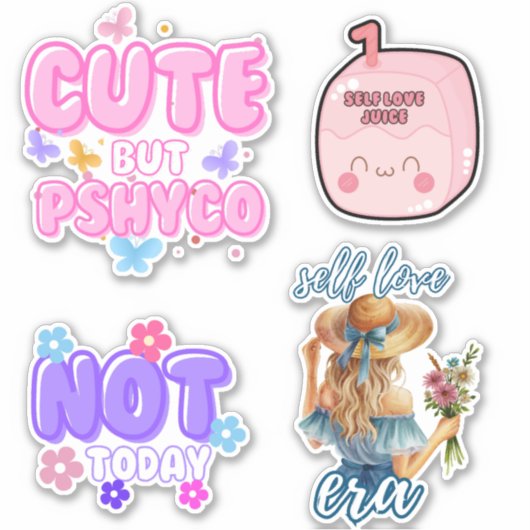 Zelf houden van Schattigee girly esthetische Stick Sticker (Voorkant)