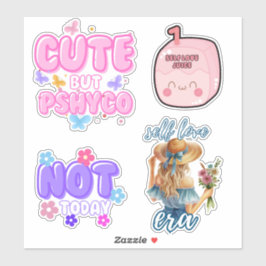 Zelf houden van Schattigee girly esthetische Stick Sticker