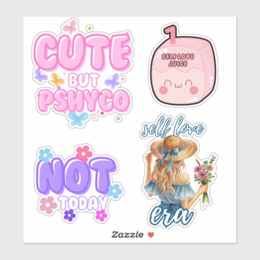 Zelf houden van Schattigee girly esthetische Stick Sticker (Vel)